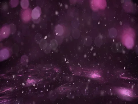 Winter Magenta Motion background lights snow falling on ice defocused bokeh loop Stock Footage 82432598