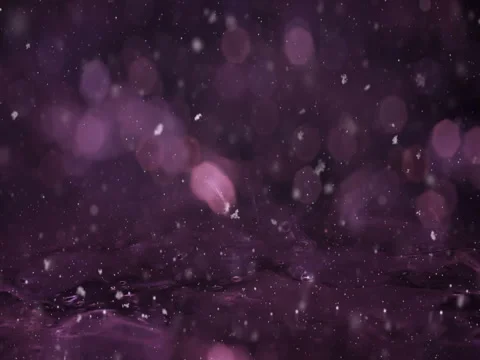 Winter Magenta Motion background lights snow falling on ice defocused bokeh loop Stock Footage 82432808