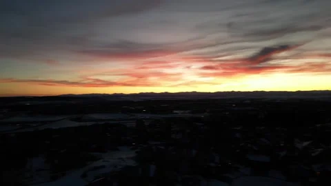Winter Magic Orange Red Sky Motion Pan (Short) Stock Footage 321768788