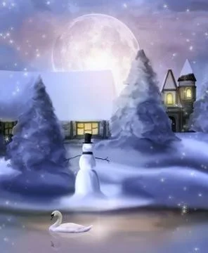 Winter magic scenery Stock Illustration