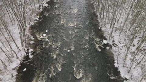 Winter magic by Sweden’s river Stock Footage 293693093