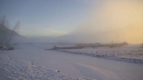 Winter Matanuska River Video Stock Footage 83920851