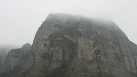 Winter Meteora landscape in Greece Stock Footage 106396734