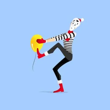 Winter mime performance Stock Illustration