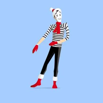 Winter mime performance Stock Illustration
