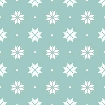 Winter minimalist geometric seamless pattern with snowflakes. Ethnic folk motif Stock Illustration