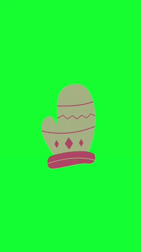 Winter Mitten Glove Green Screen Animation Stock-Footage 346567367