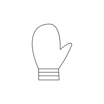 Winter mitten outline linear transparent vector icon.  Stock Illustration