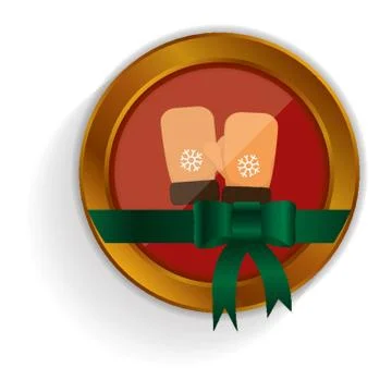 Winter Mittens Button Stock-Illustration