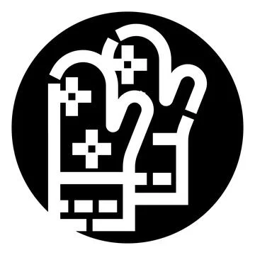 Winter mittens icon warming protecting hands during cold weather Stock Illustration