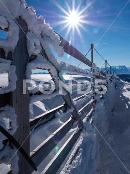 Winter mood on the Gaisberg near Salzburg, transmitter Stock Photos