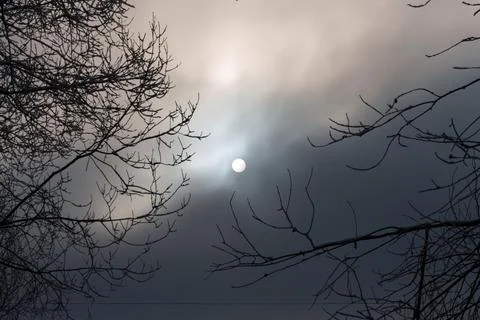 Winter moon Stock-Fotos