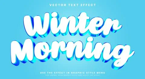 Winter Morning editable text effect Stock Illustration