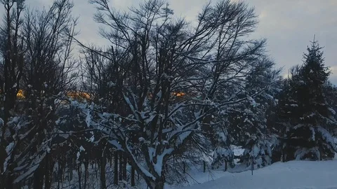 Winter morning on a mountain Stock Footage 85624138