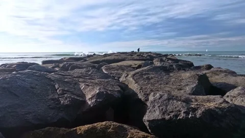A winter morning at the seaside timelapse Stock Footage 168064971