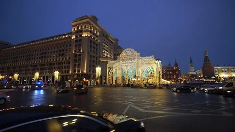Winter Moscow downtown Stock Footage 100120673