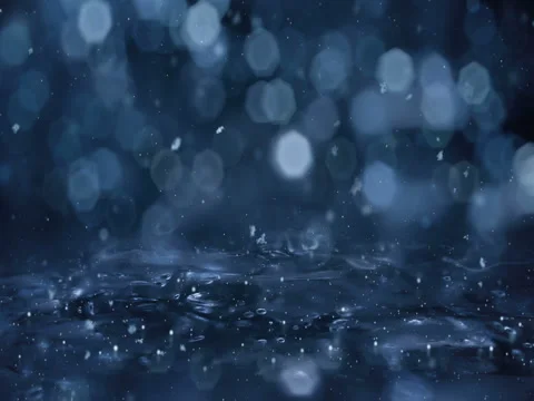 Winter Motion background blue lights snow falling on ice defocused bokeh loop 4k Stock Footage 82213355