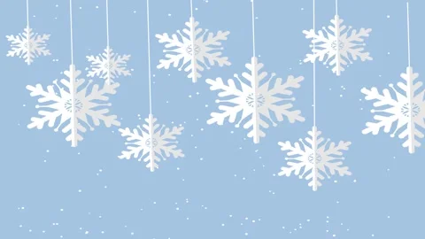 Winter motion background white hanging snowflakes and snow against a light b Stock Footage 324777807