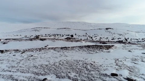 Winter mountain aerial shot Stock Footage 77958467