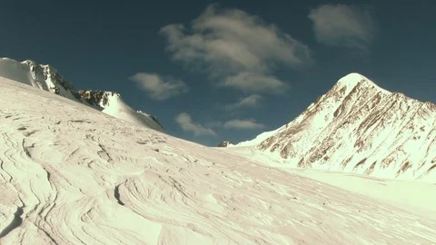 Winter Mountain and Blue Sky Stock Footage 76164977
