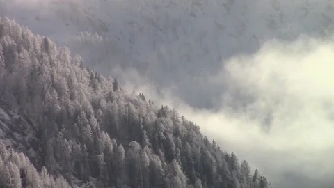 Winter mountain and clouds close up Stock Footage 112042672
