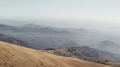 Winter mountain fly over with drone, linear fly, 4k pro res Stock Footage 100473088