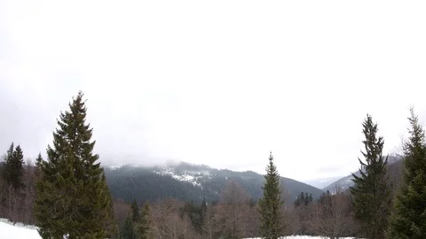 Winter in mountain, horizontal panning. Stock Footage 73153094