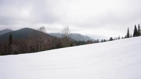 Winter in mountain, horizontal panning. Stock Footage 73153096