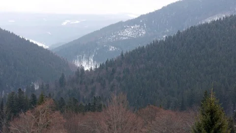Winter in mountain, horizontal panning. Stock Footage 73182743