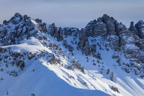 Winter mountain landscape in austria Stock Photos