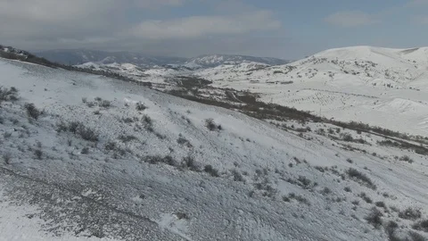 Winter mountain landscape on a cloudy day Stock Footage 105681314