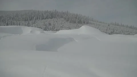 Winter Mountain Landscape Deep Snow Pan Stock Footage 154071041