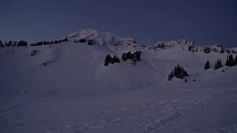 Winter Mountain Landscape at Dusk on the Skyline Trail to Panorama Point, Mount Stock Footage 332143545
