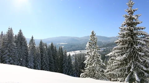 Winter mountain landscape Stock Footage 55886427