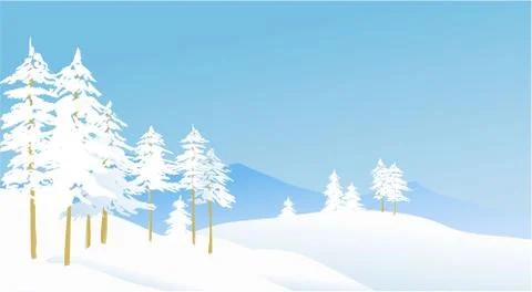 Winter mountain landscape Stock Illustration