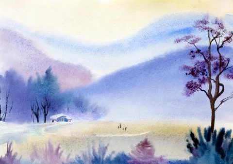 Winter mountain landscape Stock Illustration
