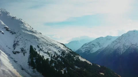 Winter Mountain Landscape in North Caucasus, Russia Stock Footage 320856416
