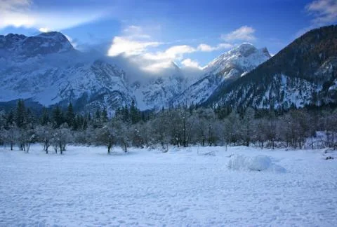 Winter mountain landscape Stock Photos