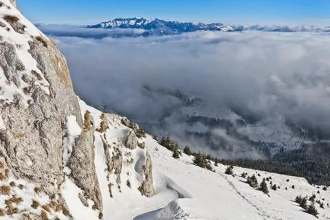 Winter mountain landscape Stock Photos