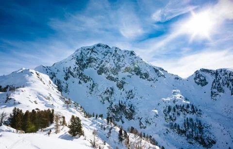 Winter mountain landscape Stock Photos