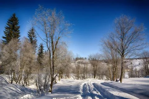 Winter mountain landscape Stock Photos