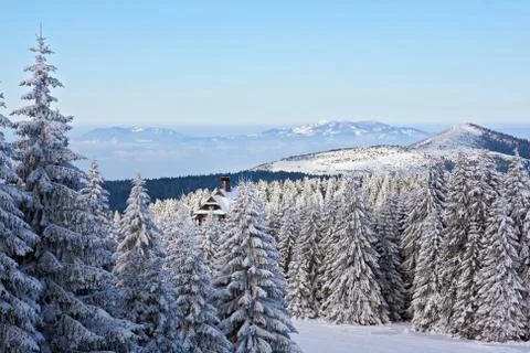 Winter mountain landscape 写真素材