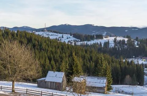 Winter mountain landscape. Stock Photos