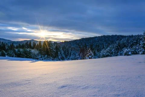 Winter mountain landscape Stock Photos
