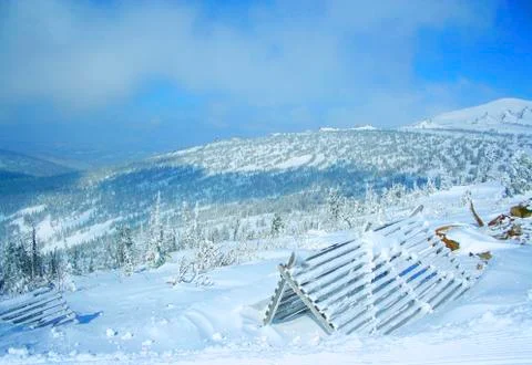 Winter mountain landscape Stock Photos