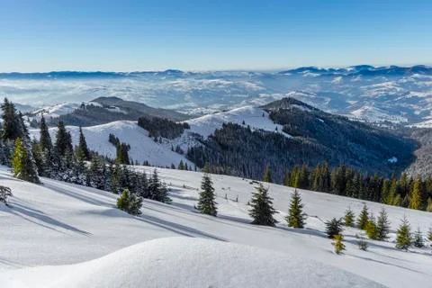 Winter mountain landscape Stock Photos