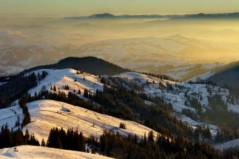 Winter mountain landscape Stock Photos