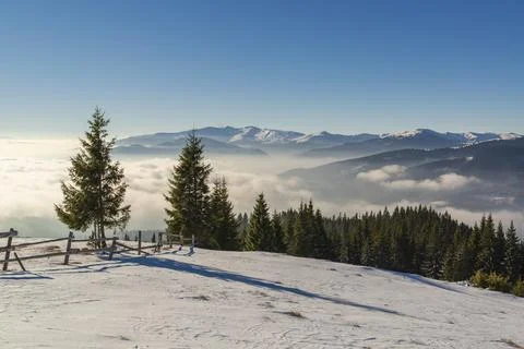 Winter mountain landscape 스톡 사진