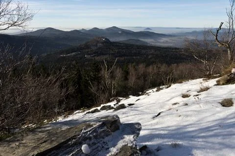 The winter mountain landscape Stock Photos