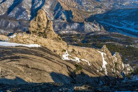 Winter mountain landscape Stock Photos